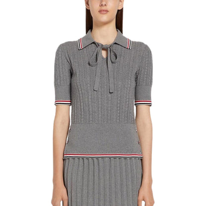 THOM Women stripe POLO shirt