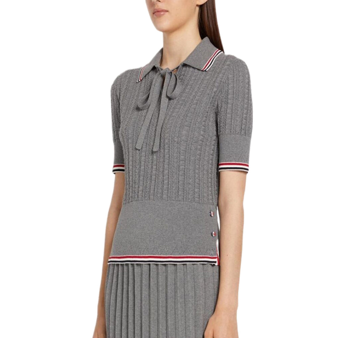 THOM Women stripe POLO shirt