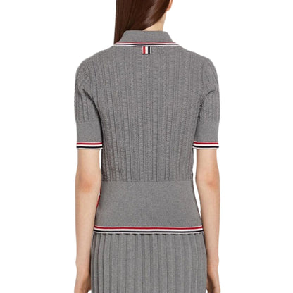 THOM Women stripe POLO shirt