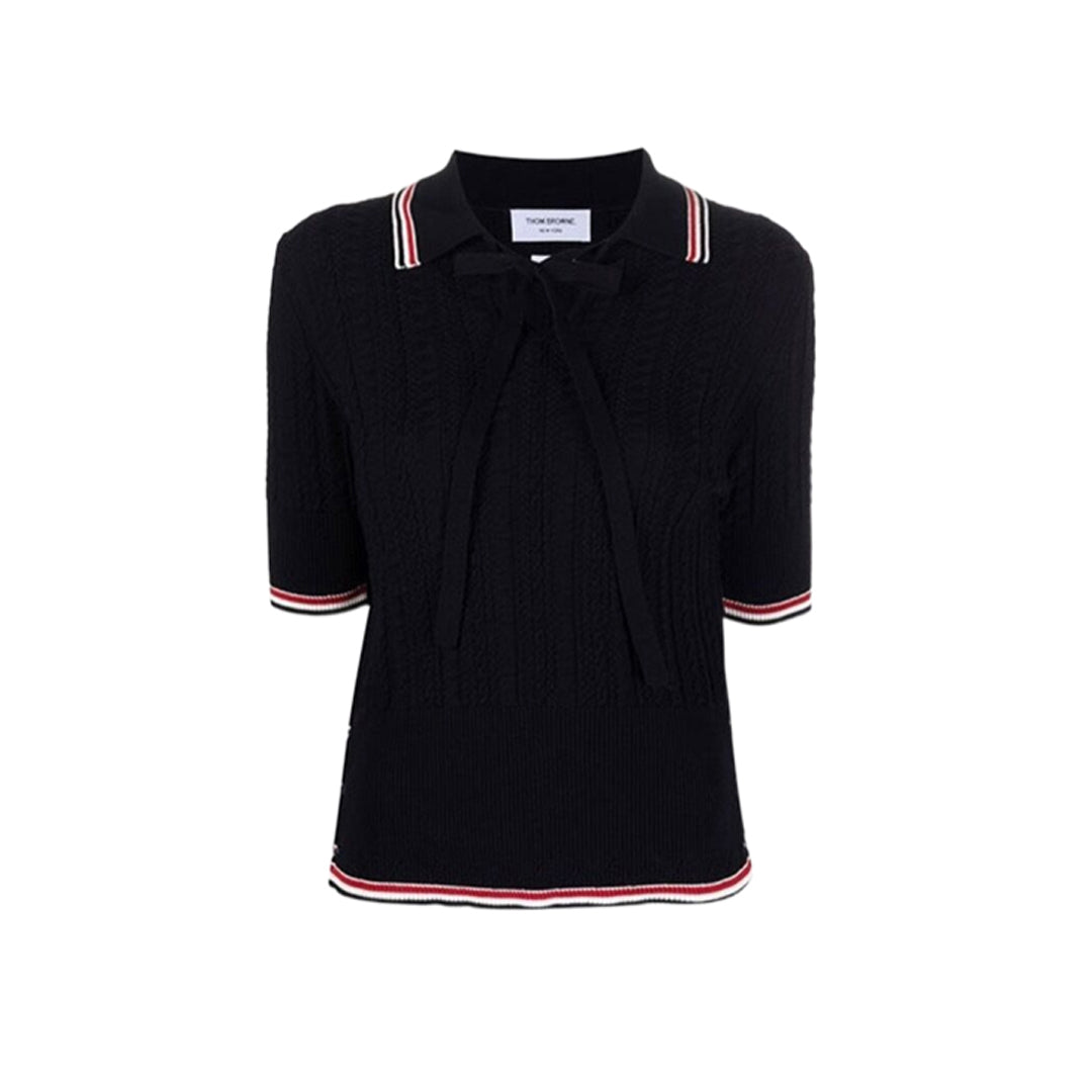 THOM Women stripe POLO shirt