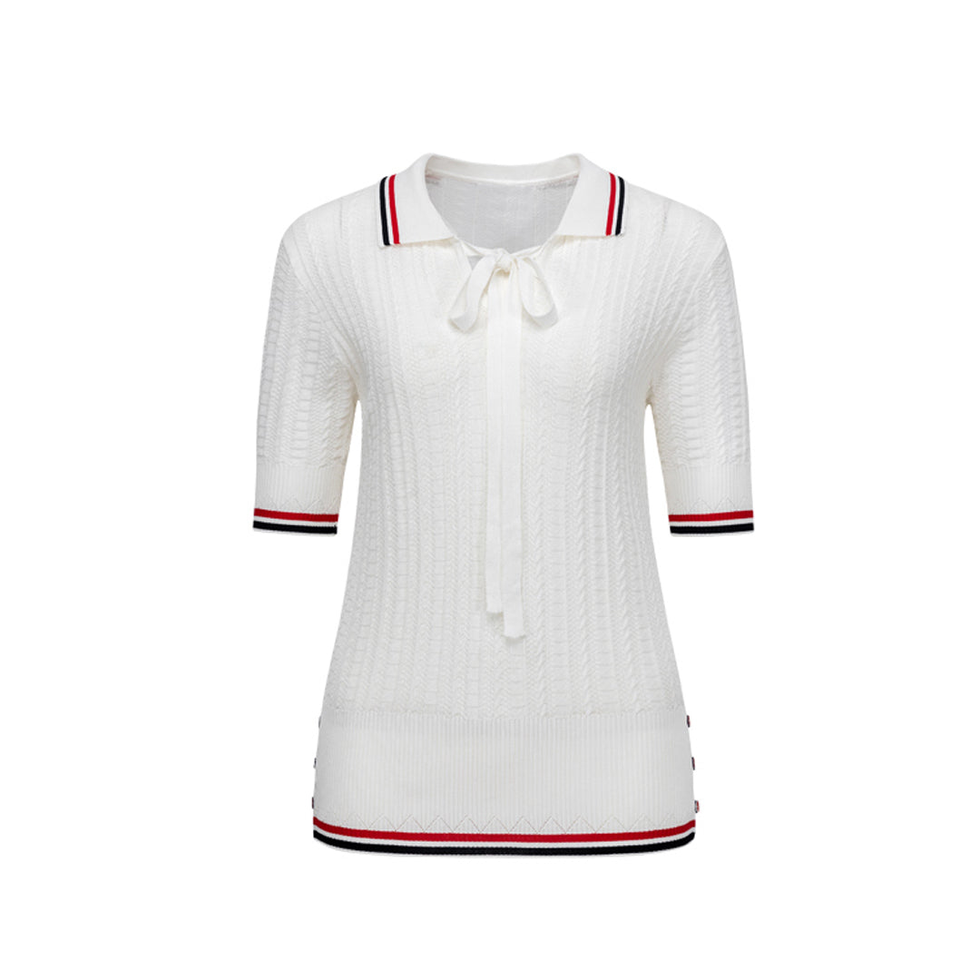 THOM Women stripe POLO shirt